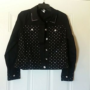 Get Lucky brand.Beautiful new black jacket. Bling!